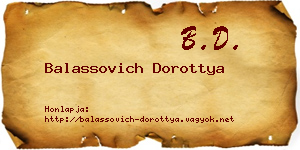 Balassovich Dorottya névjegykártya